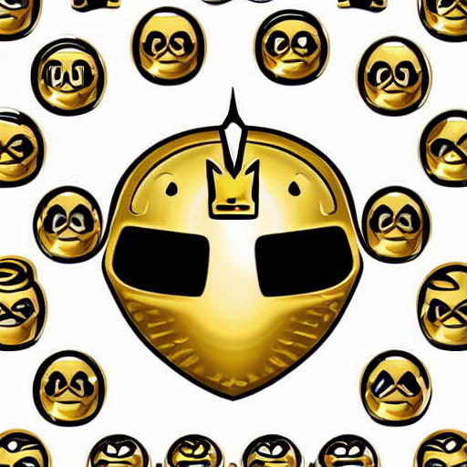 KREA AI gaming emoji concept gold armor crown style of emo...