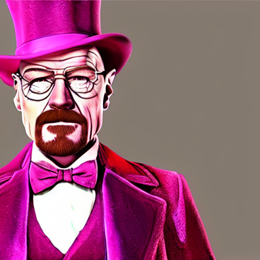 KREA AI Walter White as Willy Wonka inside the chocolate f...