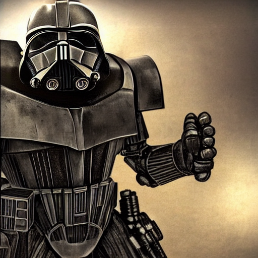 KREA AI huge power armor with servos from fallout in the s...