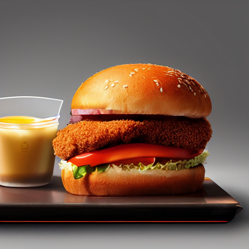 KREA AI Mcdonalds crispy chicken sandwich, extra hot sauce...