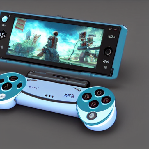 KREA AI what the PS vita 2 could have been, 3d concept art...