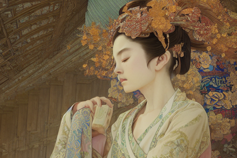 KREA AI - a beautiful realistic painting of kukai at koyasan...