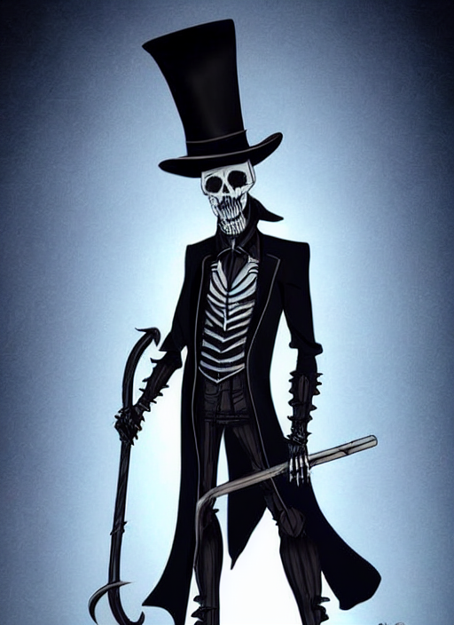 KREA AI - DND character art, skeletal male figure, wearing a...