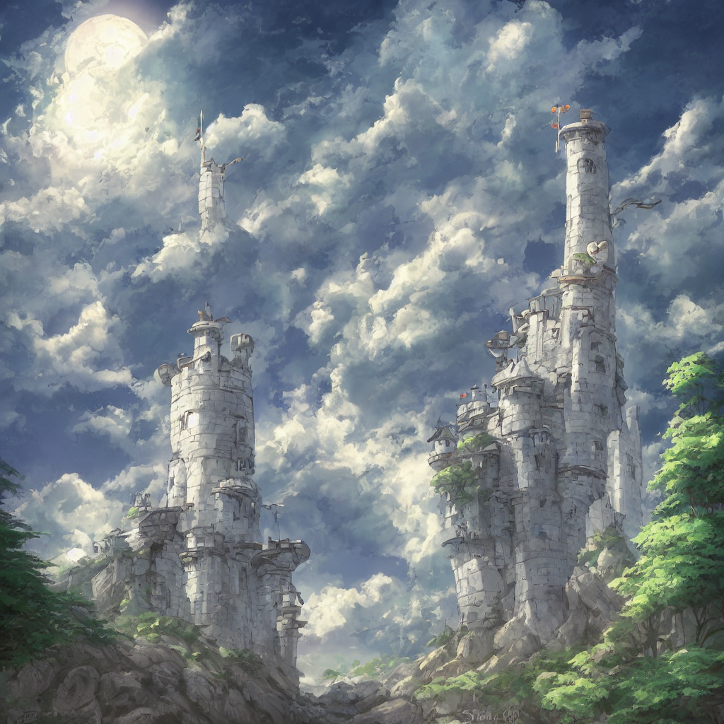 KREA AI a glowing white tower, fantasy art, 2 d game art,