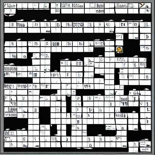 KREA AI infinite crossword puzzle, digital art, artstation