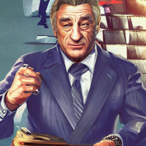 KREA AI robert deniro as a gta5 character, video game art,...