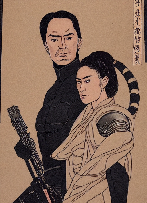 KREA AI portrait of duke leto and lady jessica atreides, d...