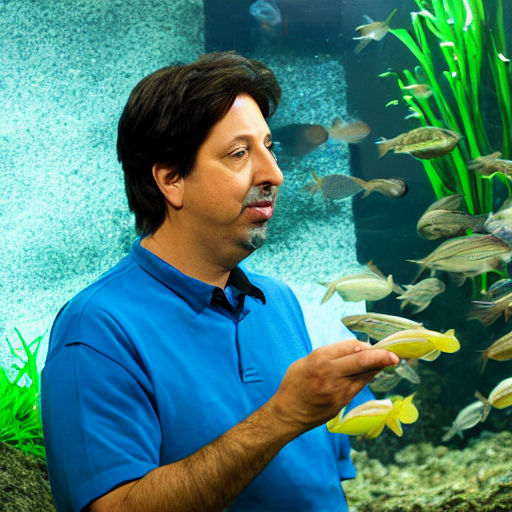 KREA AI ray romano studying catfish in an aquarium, hyperr...