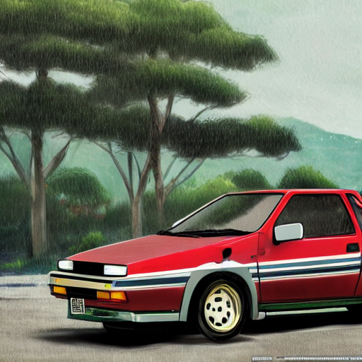 KREA AI A Toyota Panda Trueno AE86 in Armenia Quindio , Ar...