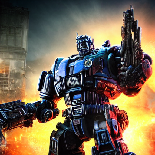 KREA AI donald trump! as optimus prime in ( gears of war )...
