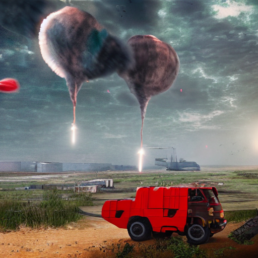 KREA AI Watermelon as military vehicle with epic weapons,