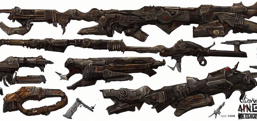 KREA AI - Concept art of Fallout 4 weapons