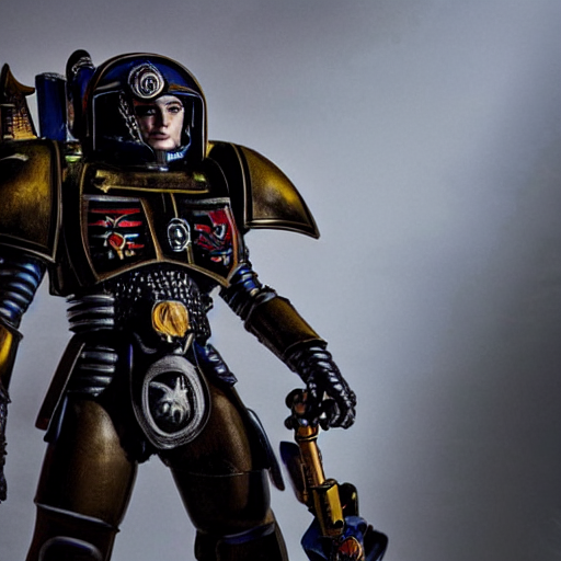 KREA AI warhammer kendall jenner as space marine wearing s...