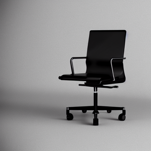 KREA AI Photograph of an office chair made from black stee...