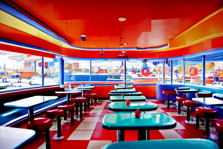 KREA AI 1 9 7 5 googie cyberspace themed classic american