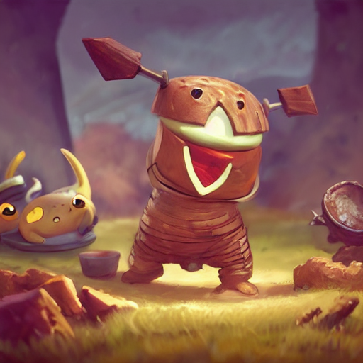 KREA AI viking battle toast, a slice of toasted bread with...