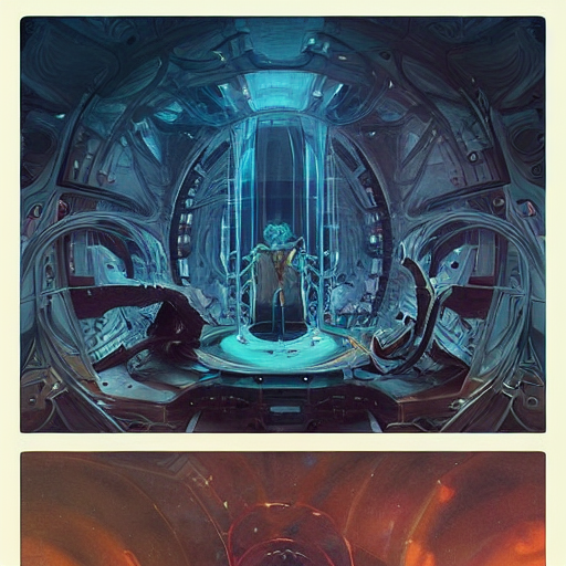 KREA AI “an eldritch analog modular synthesizer with a por...