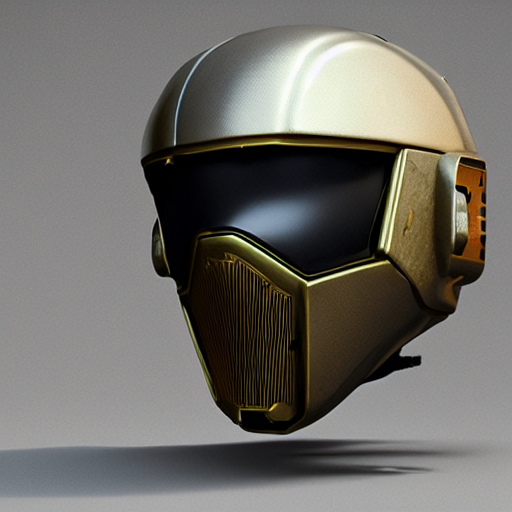 KREA AI cyberpunk helmet with side intircate hoses looking...