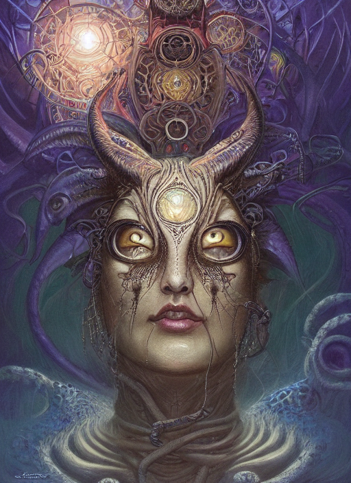 KREA AI dream with glowing eyes, shamanic poster lsd art,