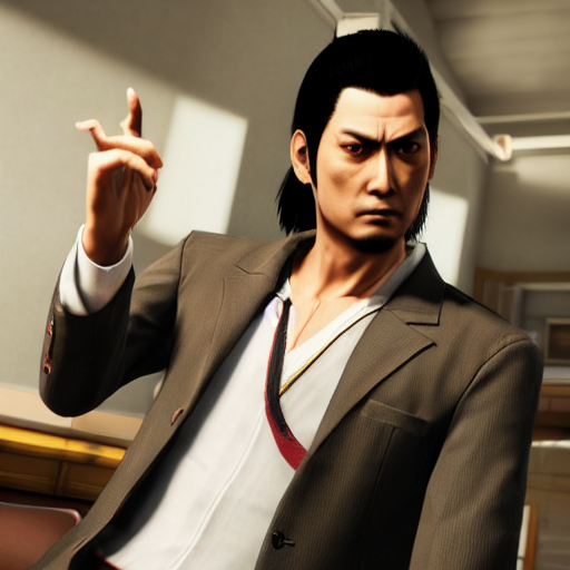 KREA AI kiryu kazuma from the game yakuza 0, 8 k, raytraci...