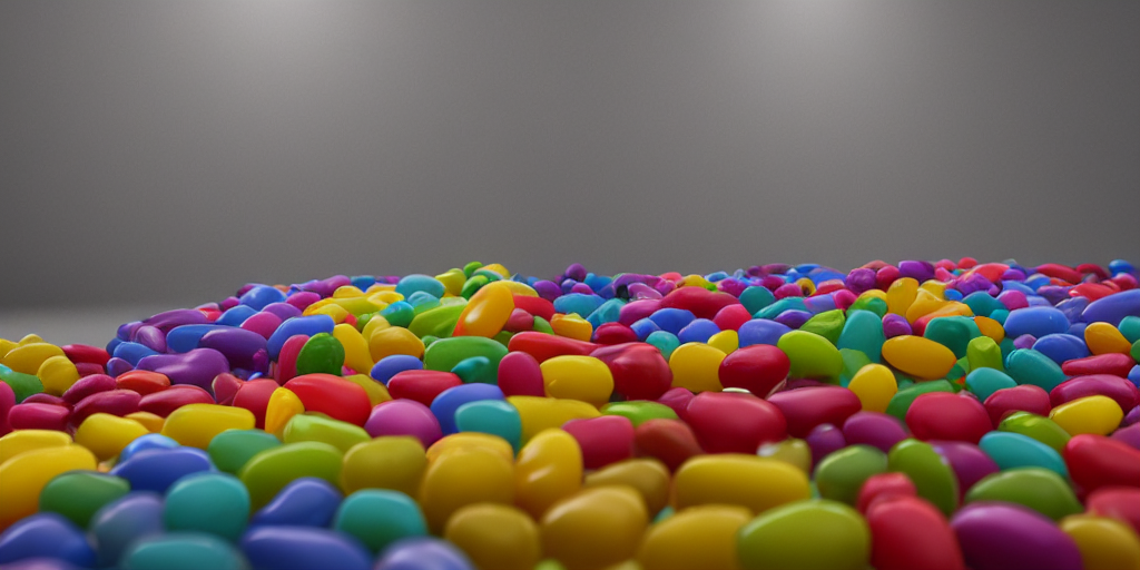 KREA AI jelly beans, rainbows, uwu, cinematic, volumetric,...