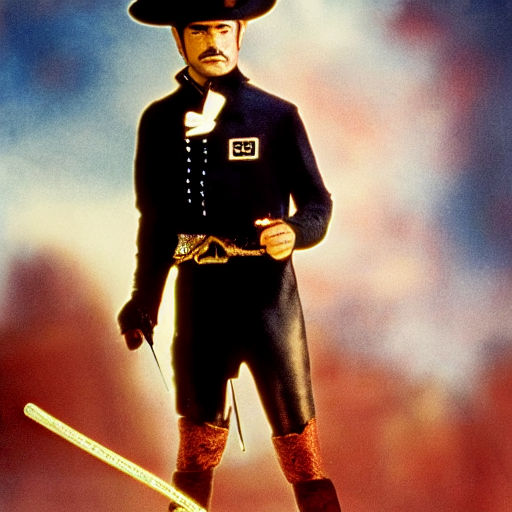 KREA AI Young Sean Connery as Zorro 4K detail